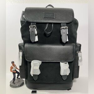 NWT Coach Men's Sprint Backpack In Leather/Gunmetal/Cognac Black